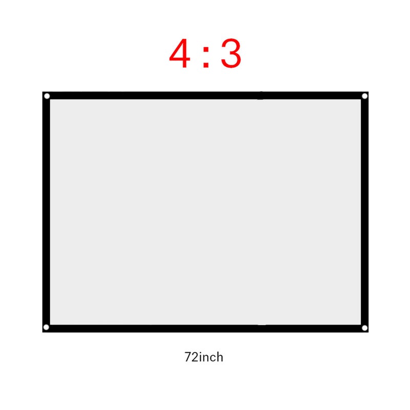 YOSOO Projection Screen, Projector Curtain, Movie Projector Screen, 60-100 Inch Portable Foldable Non-Crease White Curtain Projection Screen 4:3 for Camping Party, Home Theater, Office(72 inches) - Image 4